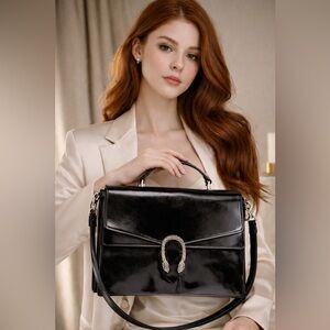 Elegant Black Leather Handbag